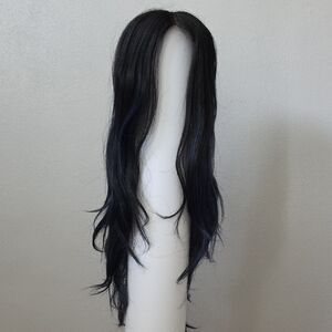 Elegant Black and Blue Women's Wig